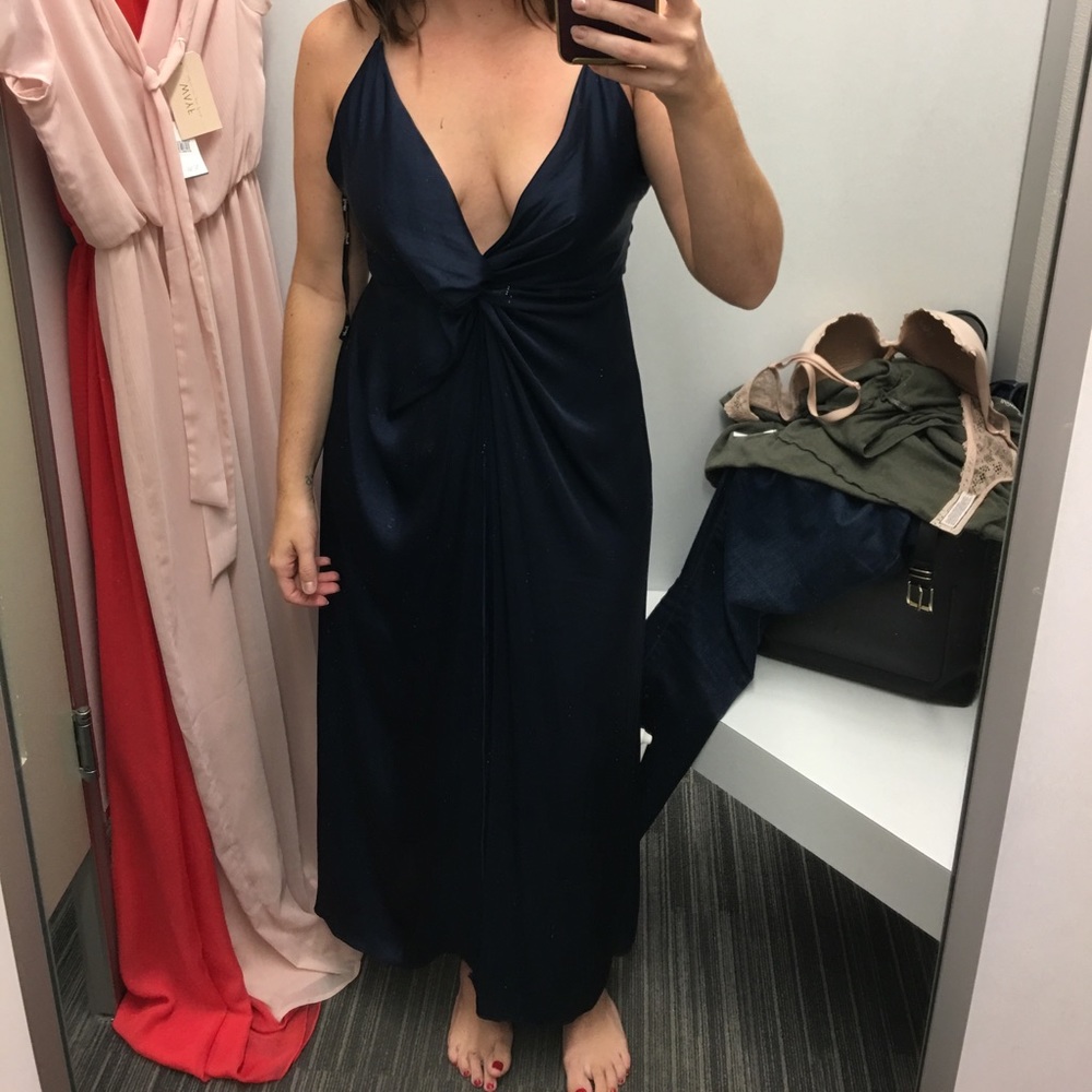 Navy silk dress